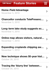 News application showing Feature News stories